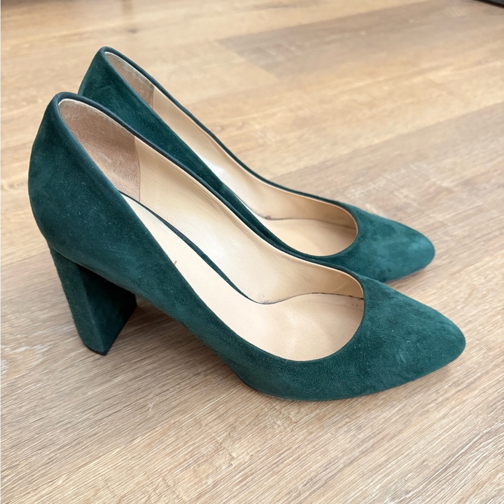 M. Gemi The Lustro 90mm Green Suede Heels